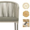 Mesa com 4 Cadeiras de Jantar Roma 100cm e Noronha em Aluminío Fendi Corda Nautica Estofado 8 Trama - 3