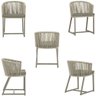 Mesa com 4 Cadeiras de Jantar Roma 100cm e Noronha em Aluminío Fendi Corda Nautica Estofado 8 Trama - 5
