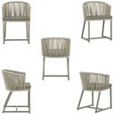 Ver imagem 5 de Mesa com 4 Cadeiras de Jantar Roma 100cm e Noronha em Aluminío Fendi Corda Nautica Estofado 8 Trama