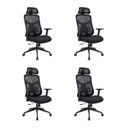 Ver imagem 2 de Kit com 4 Cadeiras Office Presidente Ajustavel e Ergonomica com Nr 17 Everest