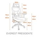 Ver imagem 3 de Kit com 4 Cadeiras Office Presidente Ajustavel e Ergonomica com Nr 17 Everest