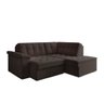 Sofá de Canto Retrátil 5 Lugares Grécia Marrom Suede - 3