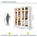 Ver imagem 3 de Guarda Roupa Solteiro 4 Portas com Vidro Reflecta 3 Gavetas 164cm com LED Imperiale Premium