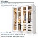 Ver mais imagens de Guarda Roupa Solteiro 4 Portas com Vidro Reflecta 3 Gavetas 164cm com LED Imperiale Premium