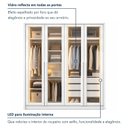 Ver imagem 6 de Guarda Roupa Solteiro 4 Portas com Vidro Reflecta 3 Gavetas 164cm com LED Imperiale Premium