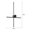 Ver imagem 6 de Arandela Nordecor Nien 40cm+60cm 20w Led Bivolt Preto 3000k Luz Amarela 2936