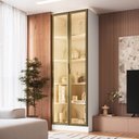 Ver imagem 1 de Cristaleira 2 Portas Reflectas com LED 100% MDF Aurora Branco