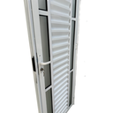 Ver imagem 3 de Porta de Aluminio Palheta Branca com Vidro Duplo Linha 25 - 210x80 Direita