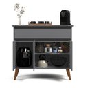 Ver imagem 3 de Aparador Buffet Zeus 93cm 3 Portas Gaveta Sala de Jantar MDF: Cinza