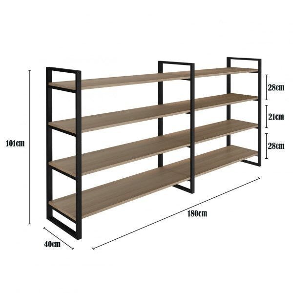 Prateleira de Arrumação Prateado 90x90x180 cm Aço e Mdf na Loja