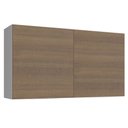 Ver imagem 1 de Armário Aéreo Madesa Stella 120 cm 2 Portas Branco/Rustic Cor:Branco/Rustic