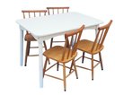 Ver imagem 1 de Jogo de Jantar Colonial Brisa Mesa 110x80 Cm Branca + 04 Cadeiras Mel Rustico