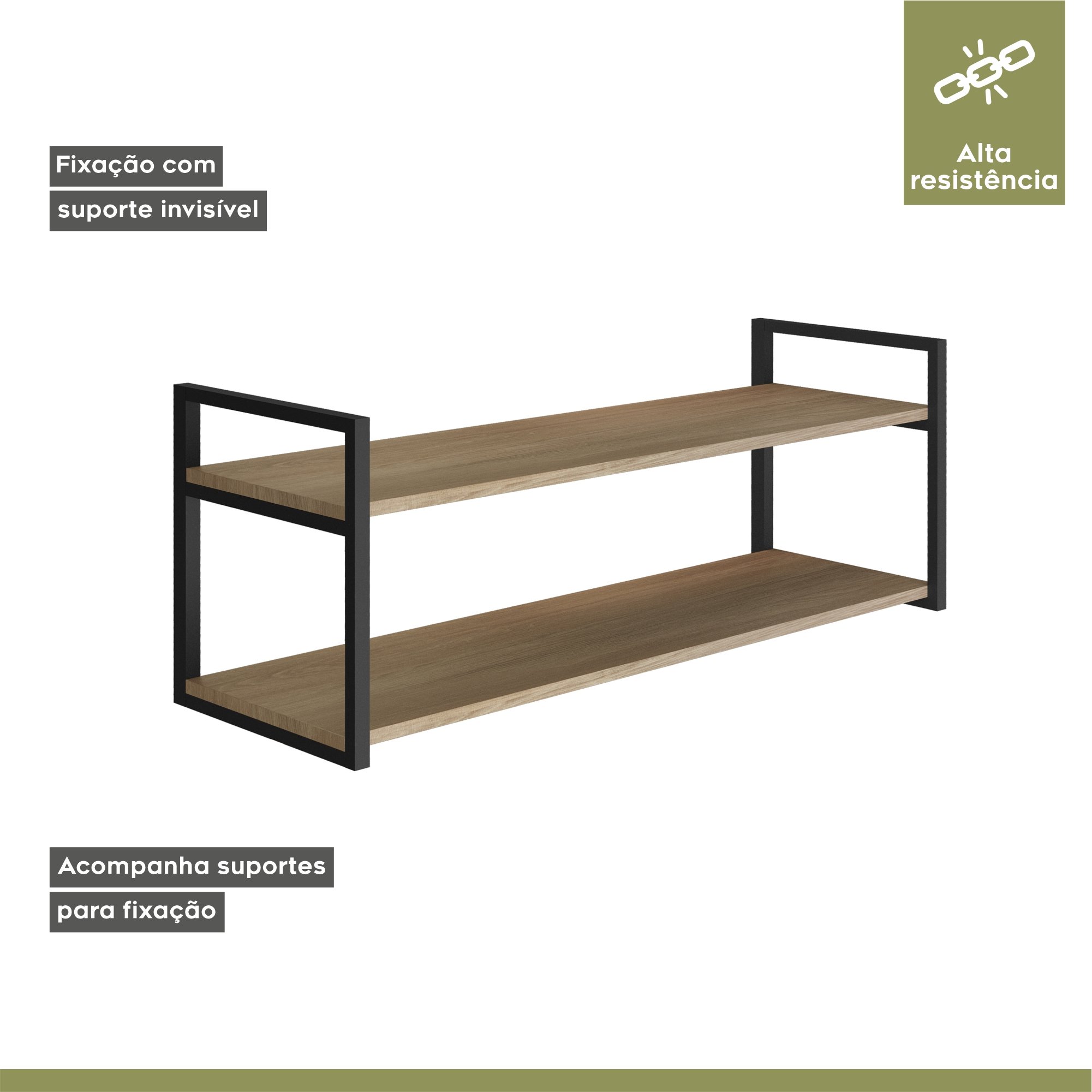 Prateleira Industrial em Aço e MDF 40cmx40cmx90cm Moderna Yescasa   - 4