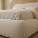 Ver imagem 2 de Cama Box Casal Estofada Tecido Bouclê Luxo Cabeceira para Quarto