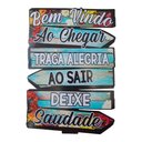 Ver imagem 1 de Placa Decorativa de Parede em Madeira - Bem Vindo