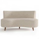 Ver imagem 5 de Sofá 2 Lugares para Sala Living 135cm Pés Palito Korah K04 Bouclê Bege - Mpozenato