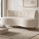 Ver imagem 1 de Sofá 2 Lugares para Sala Living 135cm Pés Palito Korah K04 Bouclê Bege - Mpozenato