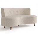 Ver imagem 2 de Sofá 2 Lugares para Sala Living 135cm Pés Palito Korah K04 Bouclê Bege - Mpozenato