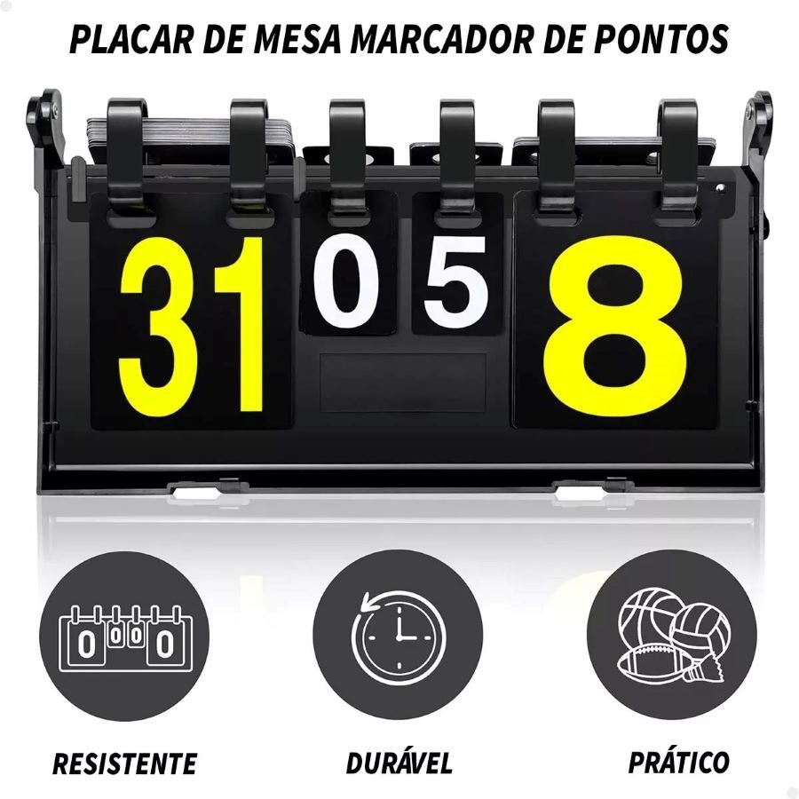 Placar de Mesa Dobrável Lorben Marcador Manual Contador de Pontos - 2