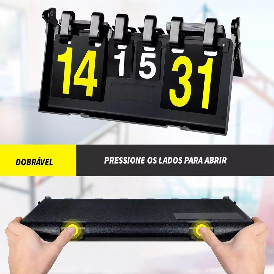 Placar de Mesa Dobrável Lorben Marcador Manual Contador de Pontos - 4