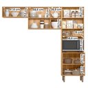Ver imagem 3 de Armario de Cozinha Lemon com 8 Portas 222 Cm Freijo/chumbo