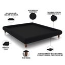 Ver imagem 3 de Cama Casal King Base Box Pés de Madeira 210cm Otto P05 Veludo Preto- Lyam Decor