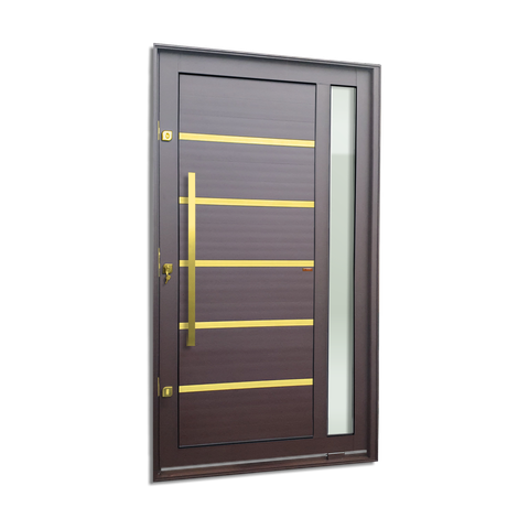 Porta Pivot.Alumínio Lamb.Miraggio c/Pux.e.Elite Marrom Gold 240x150 Brimak