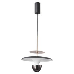 Pendente Preto Fosco e Dourado 20cm Led 10w 3000k Bivolt Paris Luz - 1
