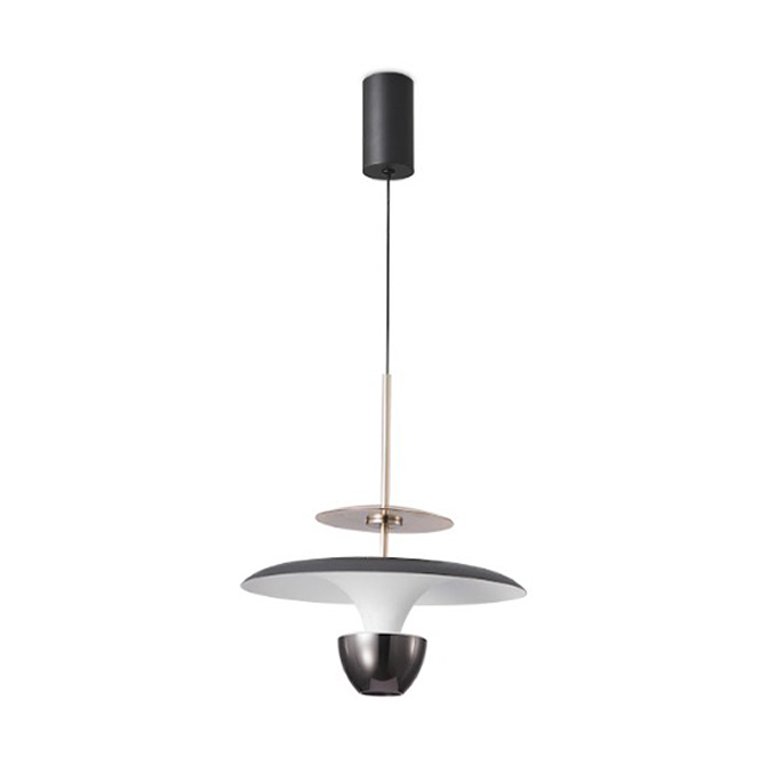Pendente Preto Fosco e Dourado 20cm Led 10w 3000k Bivolt Paris Luz