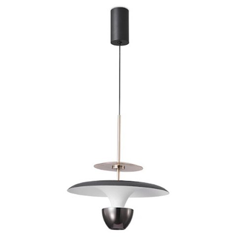 Pendente Preto Fosco e Dourado 20cm Led 10w 3000k Bivolt Paris Luz