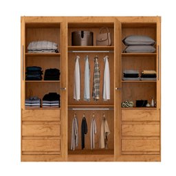 Guarda Roupa Casal 4 Portas 6 Gavetas 1477-96 Araplac - 3