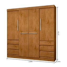 Guarda Roupa Casal 4 Portas 6 Gavetas 1477-96 Araplac - 8