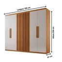 Ver imagem 3 de Guarda Roupa de Casal 6 Portas 2 Gavetas Cairo Rufato Móveis Naturalle/off White