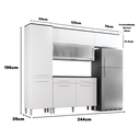 Ver imagem 6 de Armário Cozinha Girassol 7 Portas 2gav Pés Reguláveis Branco