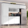 Armário Cozinha Girassol 7 Portas 2gav Pés Reguláveis Branco - 1