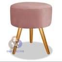 Ver imagem 1 de Puff Redondo Pés Palito Veludo Rosa Nude