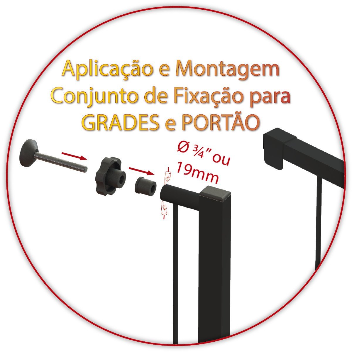 GRADE PORTÃO PET BEBÊ DIVISOR AMBIENTE 103 a 108 CM PRETO - 8