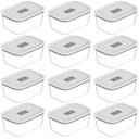 Ver imagem 1 de 12 Potes Herméticos de Vidro 1,2l Branco Fresh Lock ou para Geladeira Freezer Forno