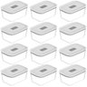12 Potes Herméticos de Vidro 1,2l Branco Fresh Lock ou para Geladeira Freezer Forno - 1
