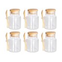 Ver imagem 1 de Jogo de 6 Porta-mantimentos em Vidro Borossilicato com Tampa e Colher em Bambu 150ml - Dynasty