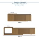 Ver imagem 5 de Rack Extensível para TV até 60 Polegadas 240cm Portas Ripadas Aruá CabeCasa MadeiraOriginals Marrom