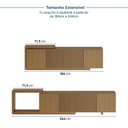 Ver imagem 5 de Rack Extensível para TV até 60 Polegadas 240cm Portas Ripadas Aruá CabeCasa MadeiraOriginals Marrom