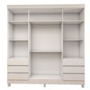 Ver imagem 4 de Guarda-roupa Casal Romenia 4 Portas 6 Gavetas Branco - Panorama Móveis