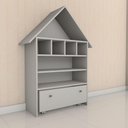 Ver imagem 6 de Estante Casinha Infantil C/ Nichos E Gaveta Branco