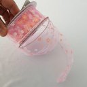 Ver imagem 2 de Fita Aramada Voal Rosa com Mini Flores Comp 9.14m