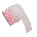 Ver imagem 1 de Fita Aramada Voal Rosa com Mini Flores Comp 9.14m