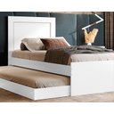 Ver imagem 3 de Bicama Solteiro Com Cama Auxiliar Bibox com Colchão Luara Branco