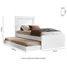 Bicama Solteiro Com Cama Auxiliar Bibox com Colchão Luara Branco - 4