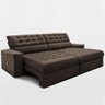 Sofá Retrátil e Reclinável 3,00m Molas Ensacadas Max Spring Velusoft Café Cama Inbox - 8