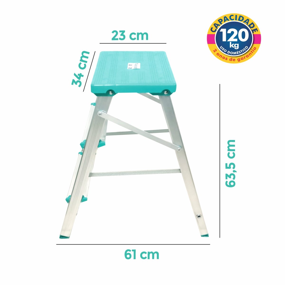 Banqueta - Escada Alum. 3 Degr. (bd3) Ean Novo Mla - 3